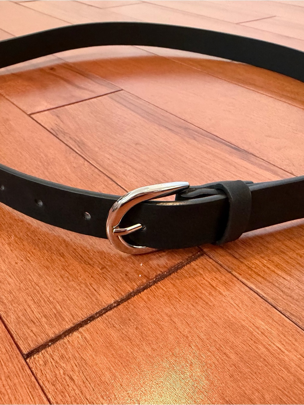 Ardene Black Belt with Silver Buckle